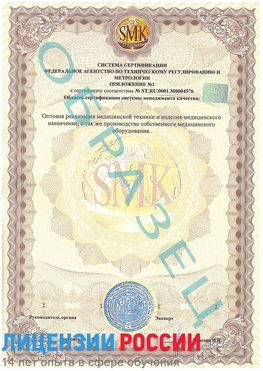 Образец сертификата соответствия (приложение) Пулково Сертификат ISO 13485